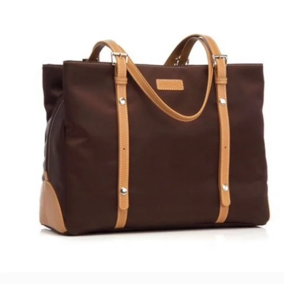 StorkSak ‘Gigi’ tote in chocolate and cream